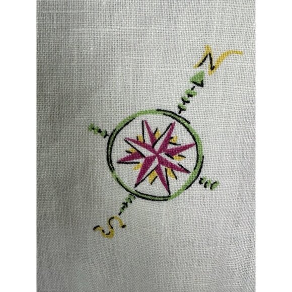 Hot Cotton Marc Ware Womens 1X Beach Island White Linen Top Cottagecore Resort - Picture 8 of 14